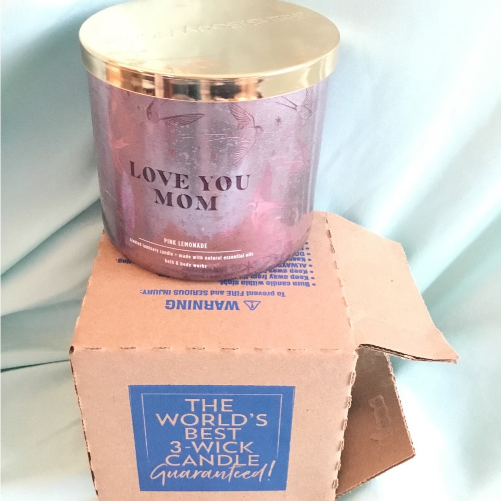 Bath and Body Works Pink Lemonade Love You Mom Three Wick Luminary Candl…